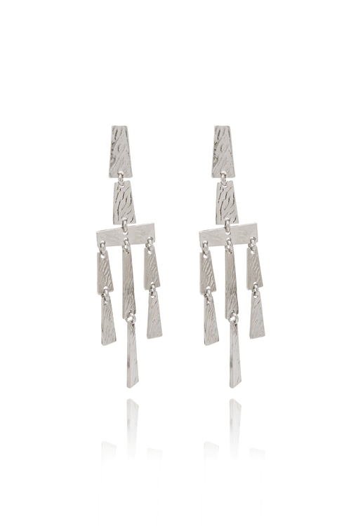 Brinco Retângulos Pendurados Riscados