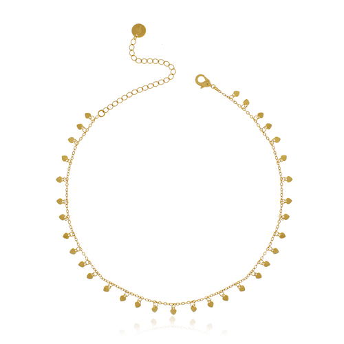 Choker Corações Lisos Pendurados