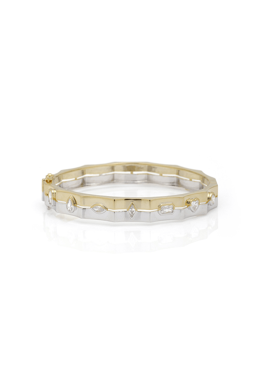 Bracelete Ondulado Pedras Variadas