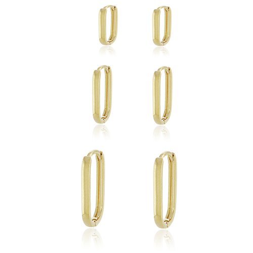 Trio Argolas Ovais Lisas