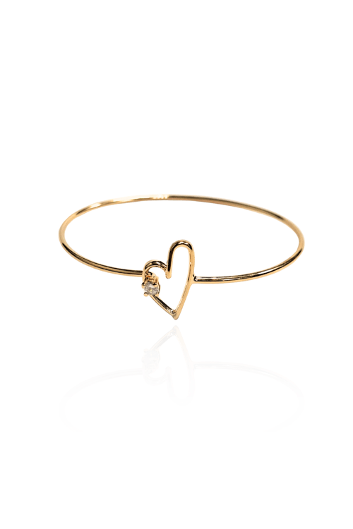 Bracelete Coração Vasado Ponto de Luz