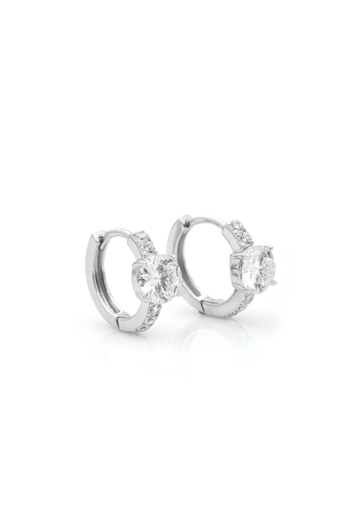 Argolinha Moissanite Pedra Círculo Metade Cravejada