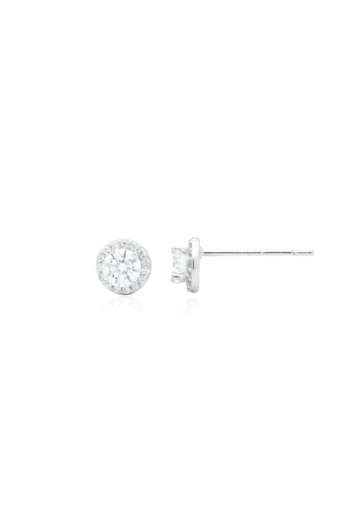 Brinco Moissanite Pedra Círculo Volta Cravejada P