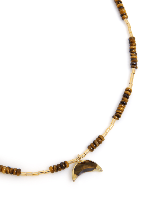 Colar Cristais Olho de Tigre Lua