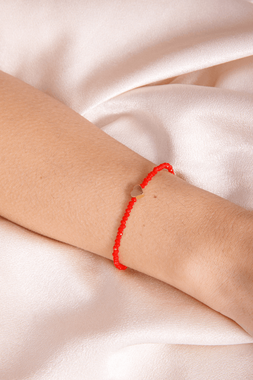 Pulseira Cristais Coração Liso