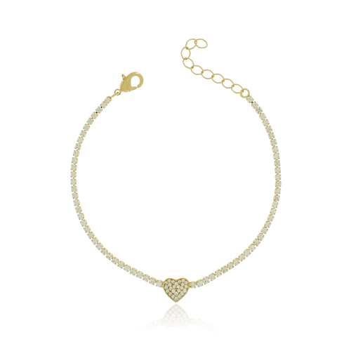 Pulseira Riviera Coração Cravejado