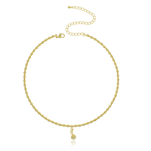 Choker Aro Bolinhas Esfera Pendurada