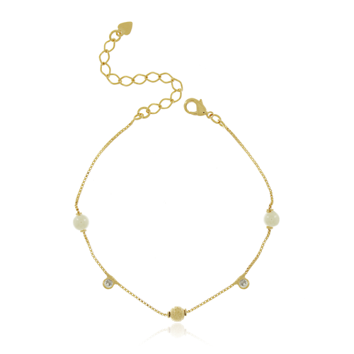 Pulseira Bolinhas Pérolas Pontos de Luz