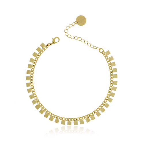 Pulseira Quadradinhos Lisos Pendurados