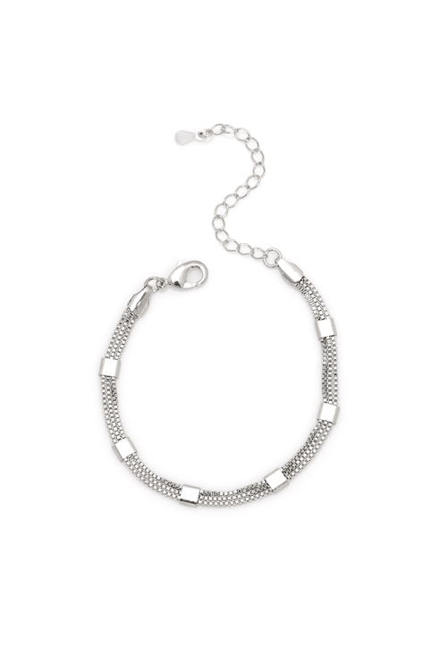 Pulseira Três Voltas Quadradinhos Lisos