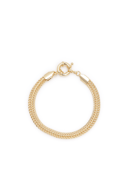 Pulseira Larga Elos Entrelaçados Fecho Boia