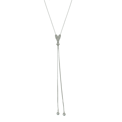 Colar Gravata Shambala Coração Cravejado  Pontos de Luz