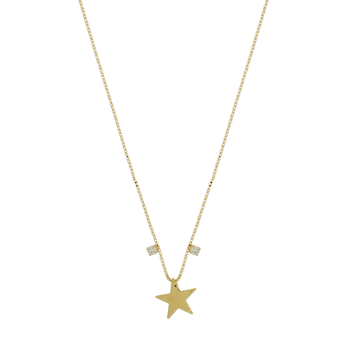 Colar Estrela Lisa Pontos de Luz