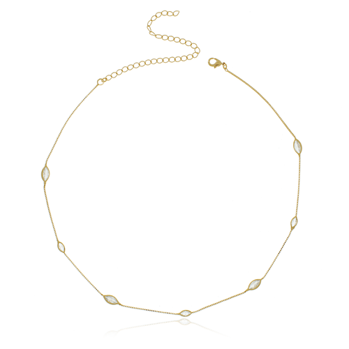 Choker Pedras Folhas P e M