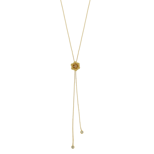 Colar Gravata Flor Venezianas Pontos de Luz Pendurados
