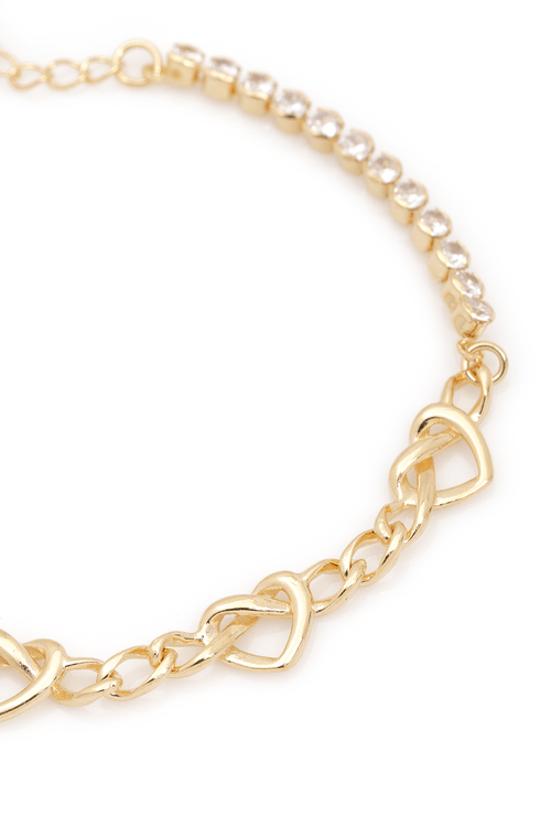 Pulseira Pontos de Luz Corações Entrelaçados