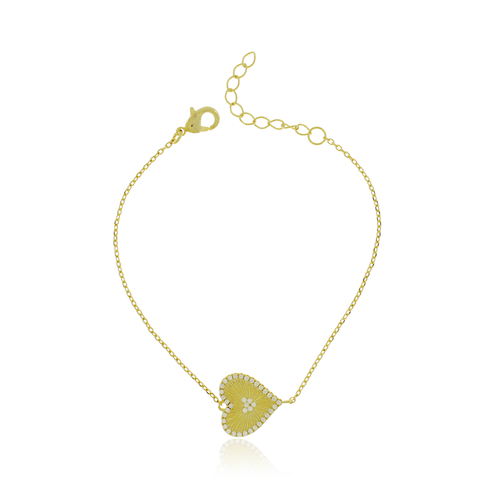 Pulseira Coração Trabalhado Volta Cravejada