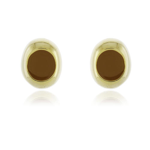 Brinco Oval Meio Esmaltado