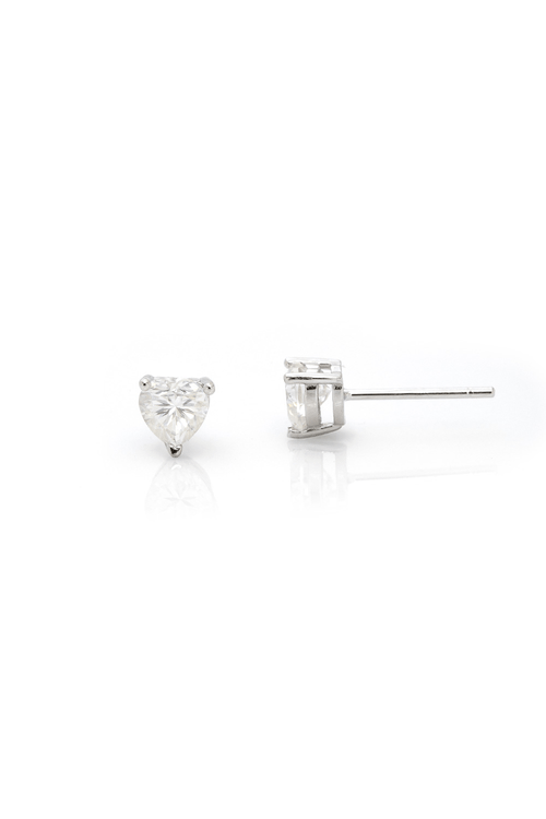 Brinco Moissanite Pedra Coração