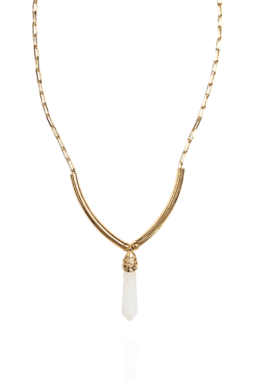 Colar Carty Cristal Quartzo Tubos Lisos