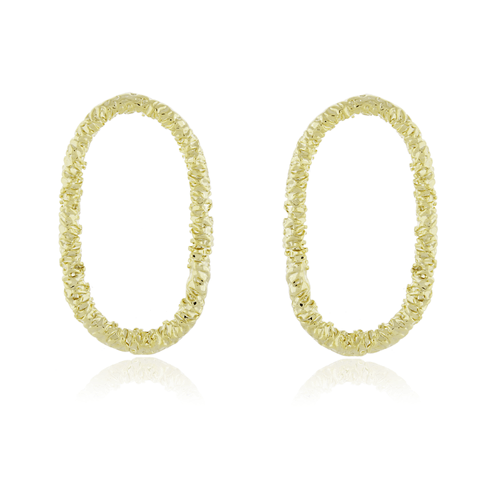 Brinco Oval Vazado Trabalhado