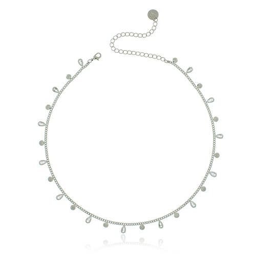 Choker Pedras Gotas Círculos Lisos