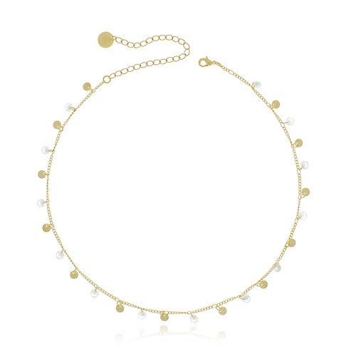 Choker Pontos Luz Mini Círculos Pendurados