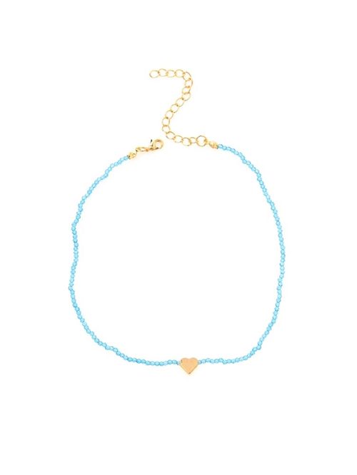 Choker Cristais Fininhos Coração Liso