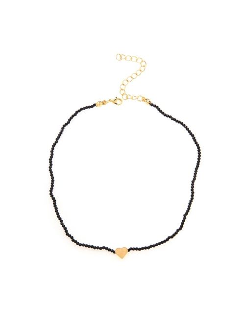 Choker Cristais Fininhos Coração Liso