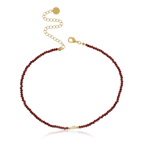 Choker Toda Cristal Pérola Barroca