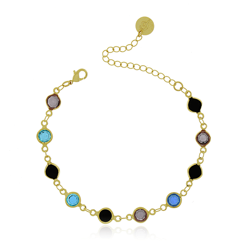 Pulseira Pedras Círculos Volta Lisa