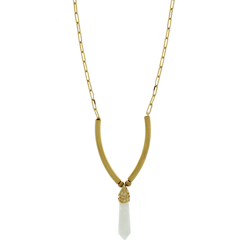 Colar Carty Cristal Quartzo Tubos Lisos