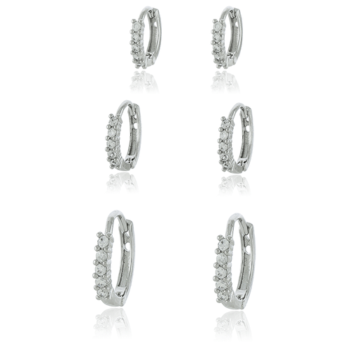 Argola Trio Metade Cravejado