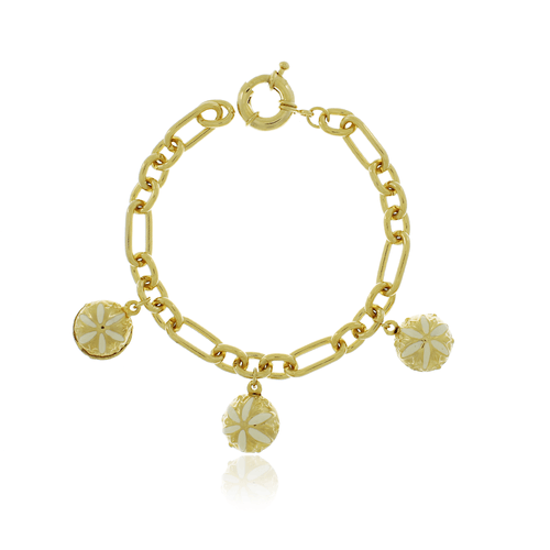 Pulseira Elos Esferas Flor