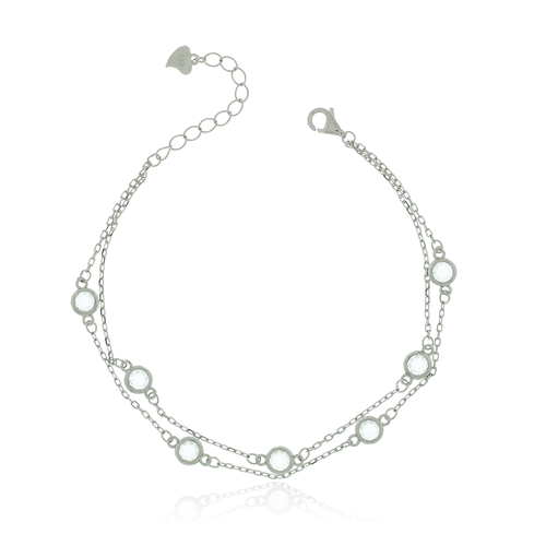 Pulseira Dupla Pedras Círculos