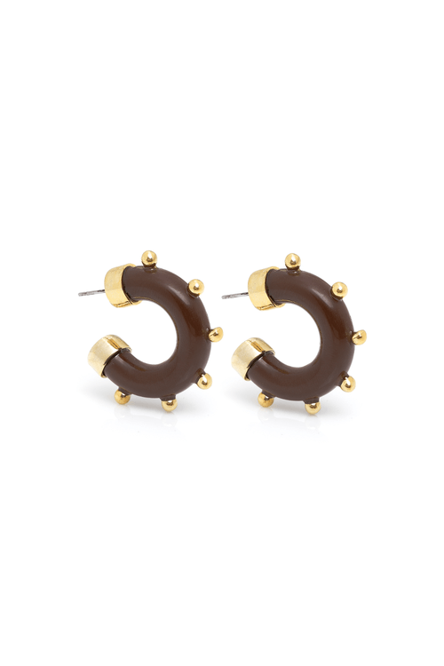 Argola Esmaltada Bolinhas Lisas