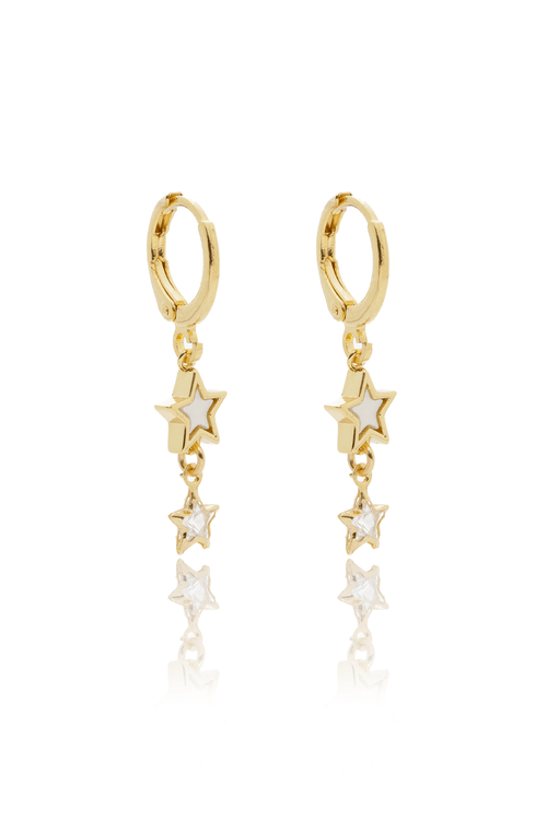 Argolinha Estrela Madrepérola Cristal