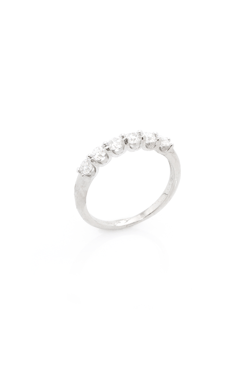 Anel Moissanite Metade Pedras Círculos