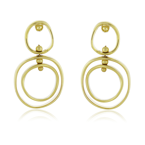 Brinco Círculos Ondulados Bolinhas