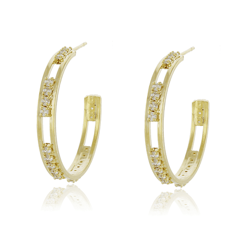 Argola Cravejada Vazada