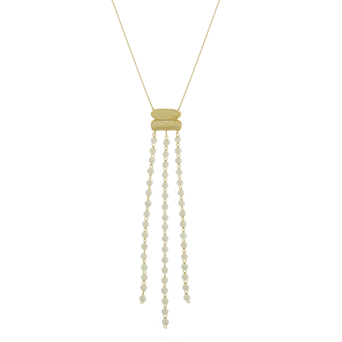 Colar Longo Veneziana Oval Pérolas Penduradas