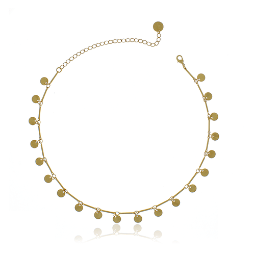 Choker Palitos Círculos Lisos Pendurados