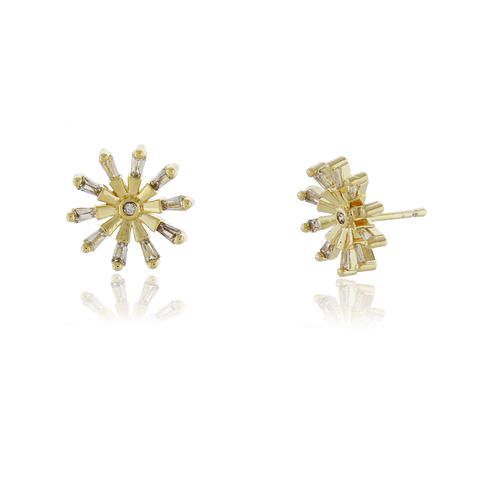 Brinco Flor Navetes Miolo Ponto de Luz