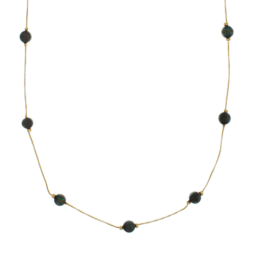 Colar Longo Esferas Pérolas Black