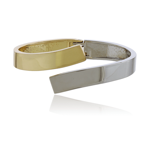 Bracelete Pontas Quadradas Banho Misto