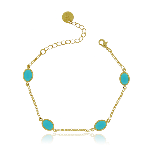 Pulseira Ovais Turquesa