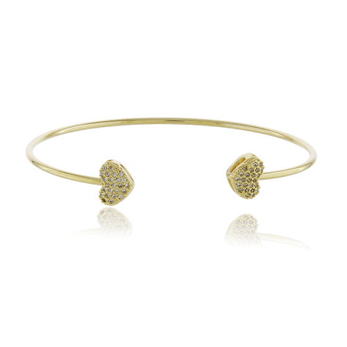 Bracelete Aro Corações Cravejados