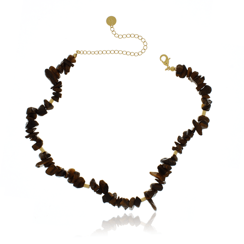 Choker Cascalhos Olho de Tigre Canutilhos Trabalhado