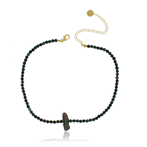 Choker Cristais Turmalina Pérola Black