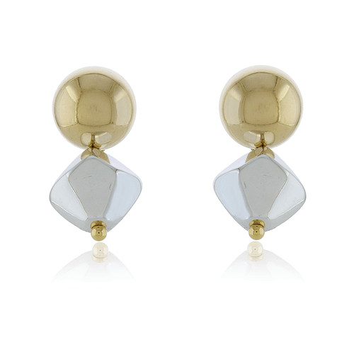 Brinco Círculo Liso Alto Losango Trabalhado